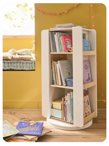 Drehbares Kinderzimmer Regal TERRAZZO - beige